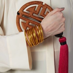 NEW BuDhaGirl ALL WEATHER bangles! Gold and rose gold mix. Set of 9. Waterproof.